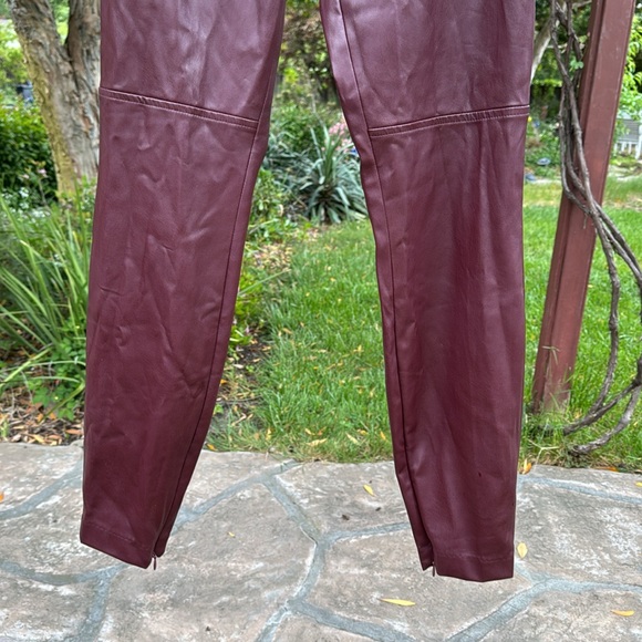 🩷 A.N.A. - Faux Leather; Flattering Pull-On Merlot Straight Leg Pants; Size M! - Picture 6 of 12